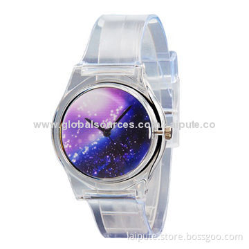 Customized plastic Japan movt watches with plastic caseNew